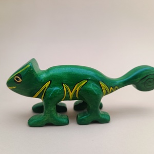 Fa kaméleon játék figura, Játék & Sport, Plüssállat & Játékfigura, Más figura, Famegmunkálás, MESKA