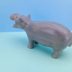Fából készült viziló figura  - játék & sport - plüssállat & játékfigura - más figura - Meska.hu