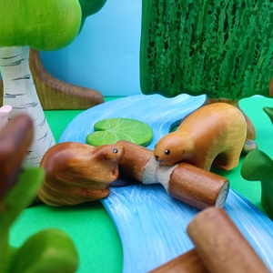 Fa hód játék figura - játék & sport - plüssállat & játékfigura - más figura - Meska.hu