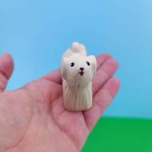 Fából készült puli kutya fajáték figura  - Meska.hu