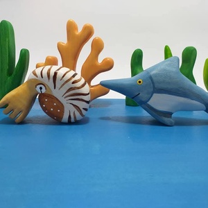 Fából készült nautilus csiga fajáték figura  - játék & sport - plüssállat & játékfigura - más figura - Meska.hu