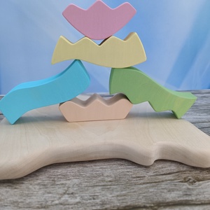 Pasztell húsvéti tojás fa kirakó � kézzel készült fejlesztő játék gyerekeknek - játék & sport - készségfejlesztő és logikai játék - toronyépítő- és egyensúlyozó játékok - Meska.hu