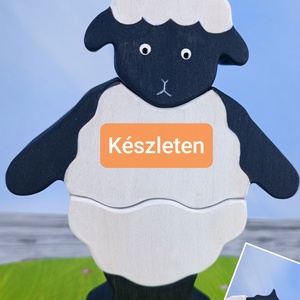 Bárányos húsvéti  fa kirakó � kézzel készült fejlesztő játék gyerekeknek, Játék & Sport, Készségfejlesztő és Logikai játék, Toronyépítő- és egyensúlyozó játékok, Famegmunkálás, Festett tárgyak, MESKA