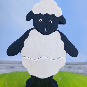 Bárányos húsvéti  fa kirakó � kézzel készült fejlesztő játék gyerekeknek - játék & sport - készségfejlesztő és logikai játék - toronyépítő- és egyensúlyozó játékok - Meska.hu