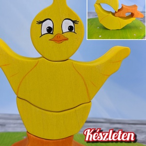 Csibe húsvéti  fa kirakó � kézzel készült fejlesztő játék gyerekeknek, Játék & Sport, Készségfejlesztő és Logikai játék, Toronyépítő- és egyensúlyozó játékok, Famegmunkálás, Festett tárgyak, MESKA