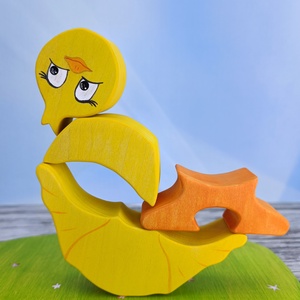 Csibe húsvéti  fa kirakó � kézzel készült fejlesztő játék gyerekeknek - játék & sport - készségfejlesztő és logikai játék - toronyépítő- és egyensúlyozó játékok - Meska.hu