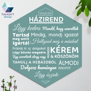 Házirend, családi szabályok dekoráció - fali kép (választható színekben) - Meska.hu
