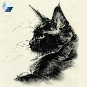 Cica portré - festmény nyomat - otthon & életmód - dekoráció - Meska.hu