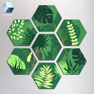 Hexart Plants fali dekoráció - zöld árnyalatok, Otthon & Életmód, Dekoráció, Kép & Falikép, Több részes kép, Fotó, grafika, rajz, illusztráció, MESKA