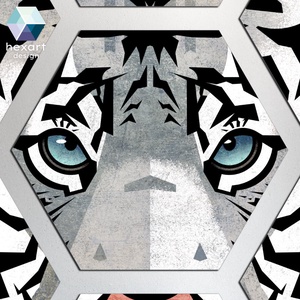 Hexart Wild fali dekoráció - fehér tigris - otthon & életmód - dekoráció - kép & falikép - több részes kép - Meska.hu