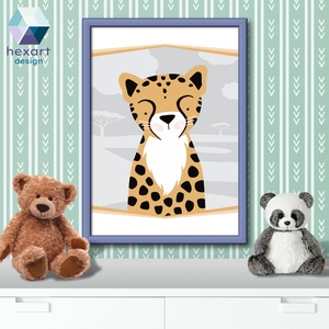 Gepárd - babaszoba dekoráció, fali kép (A4-es digitális nyomtatható fájl) - otthon & életmód - dekoráció - fali és függő dekoráció - falra akasztható dekor - Meska.hu