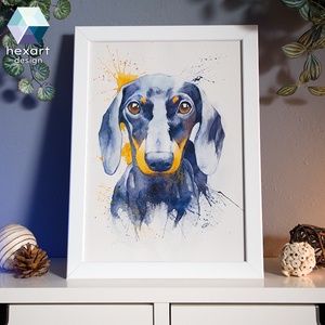 Kutya portré - saját fotódból (rendelésre) - eredeti akvarell festmény - művészet - festmény - akvarell - Meska.hu