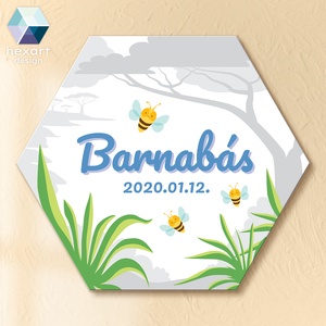 Babaszoba dekoráció, fali kép - Kisfiú névtábla (Szafari kollekcióhoz), Otthon & Életmód, Babaszoba, gyerekszoba, Gyerek névtábla, Fotó, grafika, rajz, illusztráció, MESKA