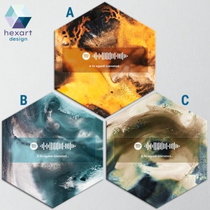 Interaktív Spotify-s zenés dekoráció (6 különböző akvarell háttérrel, egyedi szöveggel és zenével) - otthon & életmód - dekoráció - fali és függő dekoráció - falra akasztható dekor - Meska.hu