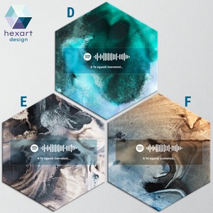 Interaktív Spotify-s zenés dekoráció (6 különböző akvarell háttérrel, egyedi szöveggel és zenével) - otthon & életmód - dekoráció - fali és függő dekoráció - falra akasztható dekor - Meska.hu