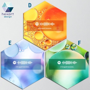 Interaktív Spotify-s zenés dekoráció (6 különböző absztrakt háttérrel, egyedi szöveggel és zenével) - otthon & életmód - dekoráció - fali és függő dekoráció - falra akasztható dekor - Meska.hu