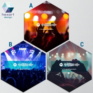 Interaktív Spotify-s zenés dekoráció (3 különböző koncert/buli háttérrel, egyedi szöveggel és zenével) - otthon & életmód - dekoráció - fali és függő dekoráció - falra akasztható dekor - Meska.hu