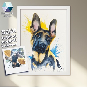 Művészi akvarell festmény a saját kutyádról fotó alapján � 1 vagy 2 kisállatról, két méretben, ajándék kerettel - művészet - festmény - akvarell - Meska.hu