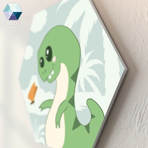 Dinók világa - hatszög dekorációk (5 db) / őslényes, dinós, dinoszauruszos babaszoba dekoráció - baba - mama - babaszoba dekoráció - babaszoba kép - Meska.hu