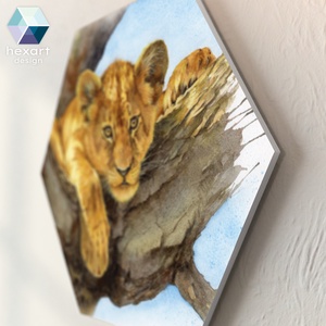 A Vadvilág állatai - hatszög dekorációk (5 db) / állatos festmény nyomat, babaszoba / gyerekszoba dekoráció - baba - mama - babaszoba dekoráció - babaszoba kép - Meska.hu