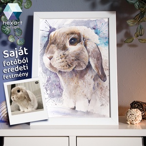 Akvarell egzotikus kisállat portré (kígyó, papagáj, törpenyúl stb.) festés a saját fotódról � több méret, ajándék keret - művészet - festmény - akvarell - Meska.hu