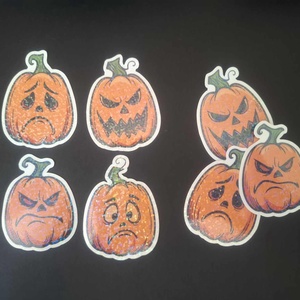 Halloweeni Tökös Matricák szett - otthon & életmód - papír, írószer - matrica, matrica csomag - Meska.hu