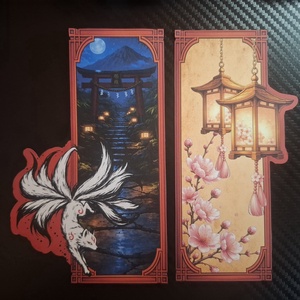 Japán stílusú könyvjelzők, részletgazdag grafikával - könyv & zene - könyvjelző - Meska.hu