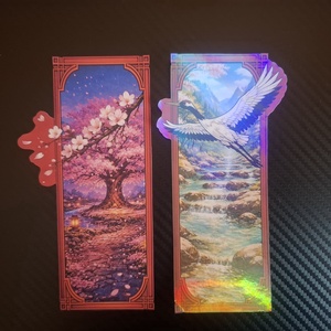 Japán stílusú könyvjelzők a nyugalom és természet ihlette grafikákkal - könyv & zene - könyvjelző - Meska.hu