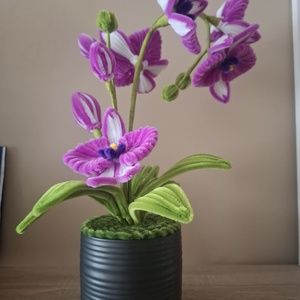 Orchidea kaspóval - otthon & életmód - virágdekoráció - virágdíszek - asztali virágdísz - Meska.hu