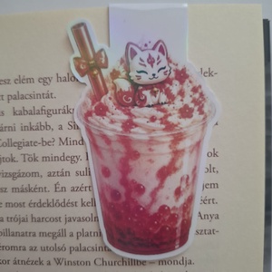 Kitsune Latte - mágneses könyvjelző - könyv & zene - könyvjelző - Meska.hu