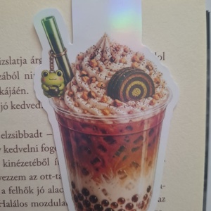 Hojicha Latte (pörkölt tea) - mágneses könyvjelző - könyv & zene - könyvjelző - Meska.hu