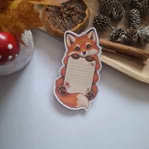 Kis pajtik cuki jegyzettömb - Róka, Otthon & Életmód, Papír, írószer, Jegyzetfüzet & Napló, Fotó, grafika, rajz, illusztráció, Papírművészet, MESKA