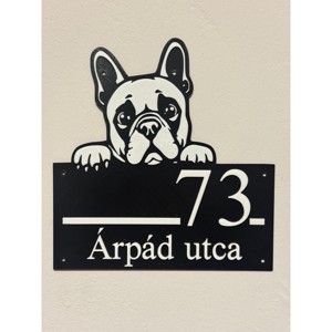 3D Nyomtatott Minimalista Francia Bulldog Házszámtábla - Meska.hu