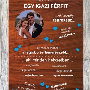 ISMEREK EGY FÉRFIT Ajándék tábla, Otthon & Életmód, Dekoráció, Kép & Falikép, Táblakép, , MESKA