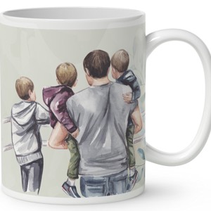 Kérd a neveddel - Apa és és a három fiú mintás bögre - otthon & életmód - konyhafelszerelés, tálalás - tálalás - bögre & csésze - Meska.hu