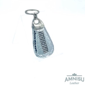 Króm kígyómintás csepp alakú swarovski köves bőr kulcstartó H1009 - Meska.hu