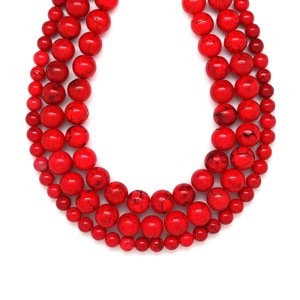 Magnezit piros golyó szinezett 10mm ékszerkészítő alapanyag (füzér), Kellékek & szerszámok, Ásvány alapanyag, Ásványfüzér, , MESKA