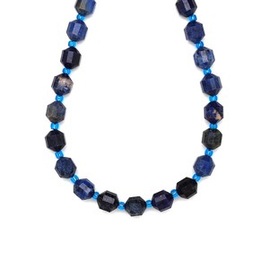 Dumortierit fazettált lampion 7-8x8-9mm ékszerkészítő alapanyag (füzér), Kellékek & szerszámok, Ásvány alapanyag, Ásványfüzér, , MESKA