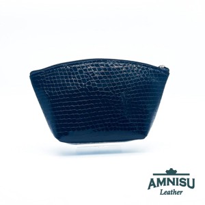 Fekete lakk kígyómintás - ezüst mintás kettő cipzáras neszeszer I8023 - táska & tok - neszesszer - Meska.hu