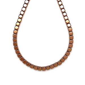 Hematit kocka kerekített szin bronz 4x4mm, Kellékek & szerszámok, Ásvány alapanyag, Ásványfüzér, , MESKA