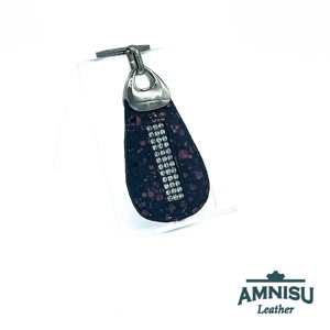 Metál lila pöttyös mintás csepp alakú kristály köves kulcstartó H4027, , , MESKA