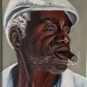 Kubai férfi portréja olajfestmény kerettel - művészet - festmény - olajfestmény - Meska.hu