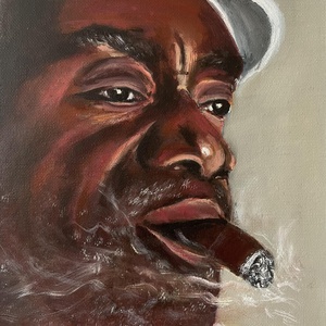 Kubai férfi portréja olajfestmény kerettel - művészet - festmény - olajfestmény - Meska.hu