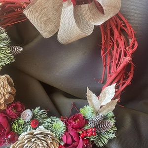 Egyedi szőlővesszőből készült ajtódísz - karácsony - adventi díszek - adventi ajtódísz - Meska.hu