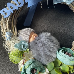 Kisfiús babaváró ajtódísz - otthon & életmód - dekoráció - ajtó- és ablak dekoráció - ajtódísz & kopogtató - Meska.hu