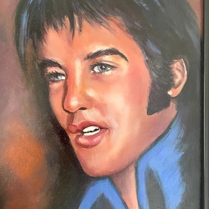Elvis Presley portré olajfestmény - művészet - festmény - olajfestmény - Meska.hu