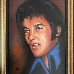 Elvis Presley portré olajfestmény, Művészet, Festmény, Olajfestmény, Festészet, MESKA