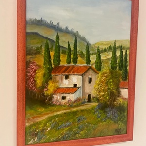 Toszkán vidék című olajfestmény - művészet - festmény - olajfestmény - Meska.hu