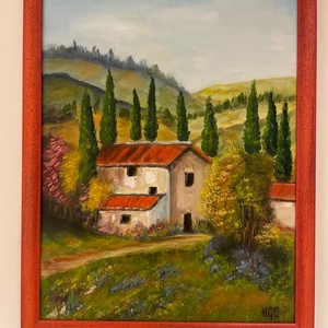 Toszkán vidék című olajfestmény - művészet - festmény - olajfestmény - Meska.hu