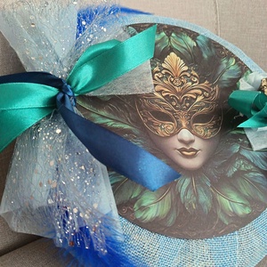 Karneváli kopogtató, Otthon & Életmód, Dekoráció, Ajtó- és ablak dekoráció, Ajtódísz & Kopogtató, Virágkötés, MESKA